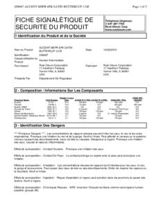 [removed]ACCENT MSPR 6PK SATIN BUTTERCUP 3 OZ  Page 1 of 5 FICHE SIGNALÈTIQUE DE SECURITE DU PRODUIT