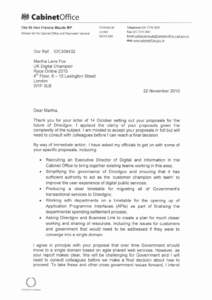 Response by Minister for the Cabinet Office Francis Maude to the Direcgov 2010 and beyond report