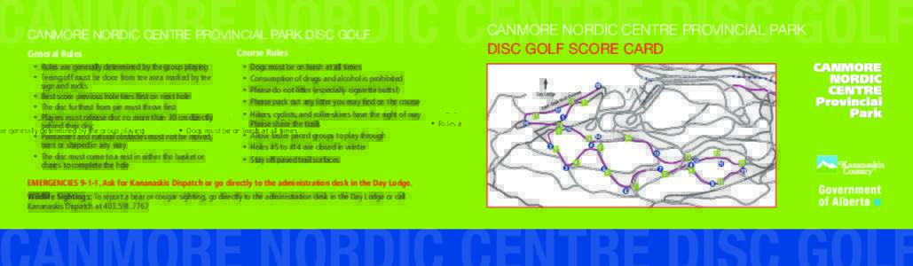 Hole in one / Golf / Disc golf / Canmore Nordic Centre Provincial Park / Canmore /  Alberta / Forest Park Country Club / Sports / Leisure / Human behavior
