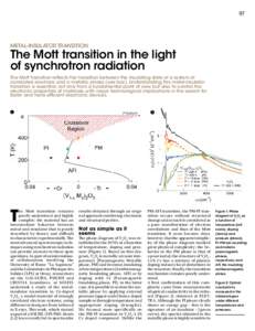 The Mott transition in the light of synchrotron radiation