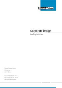 Corporate Design Briefing Leitfaden SimpleThings GmbH MünsterstrBonn