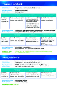 Thursday, October 2 7:30–8:00 am Registration & Continental Buffet Breakfast  Opening Keynote