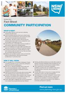 OctoberFact Sheet COMMUNITY PARTICIPATION WHAT’S NEW?