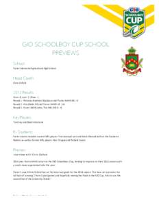    GIO SCHOOLBOY CUP SCHOOL PREVIEWS   