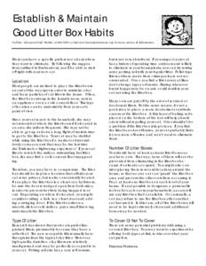 Microsoft Word - How to Establish & Maintain a Litter Box.doc