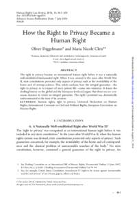 International relations / International law / Universal Declaration of Human Rights / Privacy / International Covenant on Civil and Political Rights / International Bill of Human Rights / International Covenant on Economic /  Social and Cultural Rights / European Convention on Human Rights / International human rights law / Human rights instruments / Human rights / Ethics