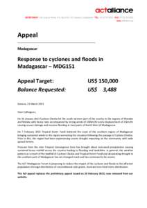 SECRETARIATroute de Ferney, P.O. Box 2100, 1211 Geneva 2, Switzerland - TEL: +FAX: +www.actalliance.org Appeal Madagascar