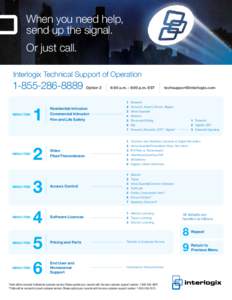 When you need help, send up the signal. Or just call. Interlogix Technical Support of Operation[removed]