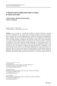 Ann Math Artif Intell:281–305 DOIs10472A framework for multi-robot node coverage in sensor networks Andrea Gasparri · Bhaskar Krishnamachari ·