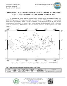 RED SISMICA DE PUERTO RICO  Universidad de Puerto Rico Recinto de Mayagüez Departamento de Geología