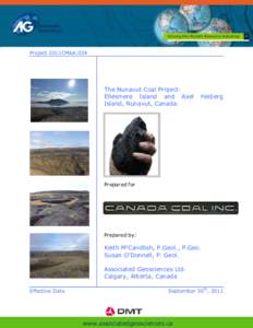 Project 2011CMAA.024  The Nunavut Coal ProjectEllesmere Island and Axel Island, Nunavut, Canada.  Heiberg