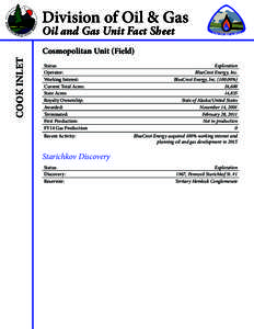 Division of Oil & Gas Oil and Gas Unit Fact Sheet COOK INLET  Cosmopolitan Unit (Field)