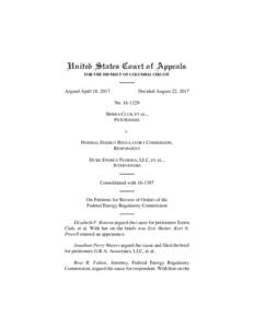 United States Court of Appeals FOR THE DISTRICT OF COLUMBIA CIRCUIT Argued April 18, 2017  Decided August 22, 2017