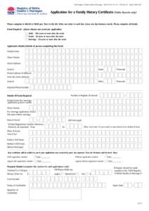 NSW Registry of Births Deaths & Marriages ABNGPO Box 30 Sydney NSWApplication for a Family History Certificate (Public Records only) Please complete in BLACK or BLUE pen. Start at the left. Write o