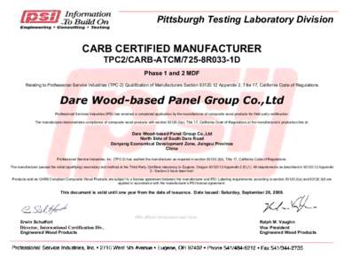 Microsoft Word - DARE WOOD BASED PANEL GROUP CARB CERTIFICATE-RENEWAL.doc