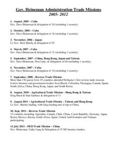 Microsoft Word - Trade Missions Tally 2005 through 2012.docx