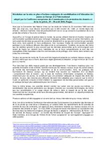 Résolution sur la mise en place d’actions conjuguées de sensibilisation et d’éducation des jeunes en Europe et à l’international adopté par la Conférence européenne des Commissaires à la protection des donn