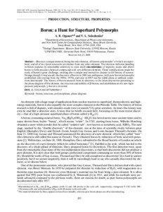 ISSN[removed], Journal of Superhard Materials, 2009, Vol. 31, No. 5, pp. 285–291. © Allerton Press, Inc., 2009. Original Russian Text © A.R. Oganov, V.L. Solozhenko, 2009, published in Sverkhtverdye Materialy, 2009, Vol. 31, No. 5, pp. 3–11.