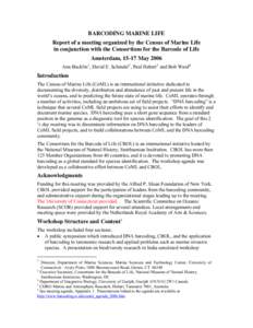 DNA Barcoding for CoML Workshop