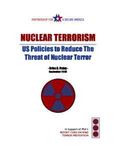 Government / Weapon of mass destruction / Nuclear proliferation / Nuclear terrorism / Henry L. Stimson Center / Nunn–Lugar Cooperative Threat Reduction / 9/11 Commission / Commission on the Prevention of WMD proliferation and terrorism / CIA transnational activities in counterproliferation / Nuclear weapons / International relations / Nuclear warfare