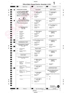 1  Official Ballot, General Election, November 4, 2014 Dodge County  A