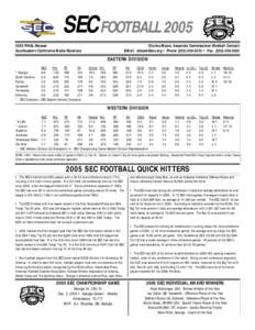 SEC FOOTBALLFINAL Release Southeastern Conference Media Relations Charles Bloom, Associate Commissioner (Football Contact) E-Mail:  • Phone: ( • Fax: (