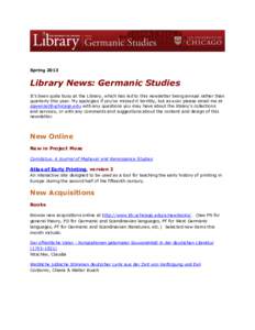 Regenstein Library / University of Chicago Library / Conservation-restoration / German studies / Guide to information sources / Science / Academia / Knowledge