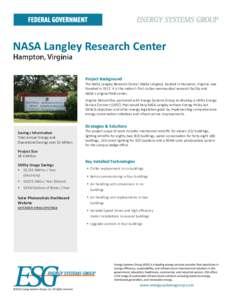 NASA Langley Research Center Project Background The NASA Langley Research Center (NASA Langley), located in Hampton, Virginia, was founded inIt is the nation’s first civilian aeronautical research facility and N