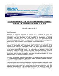 Background Note  22 September 2014 Background Note