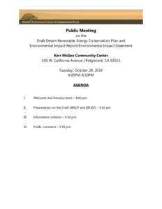Agenda for the October 28, 2014 in Ridgecrest, CA