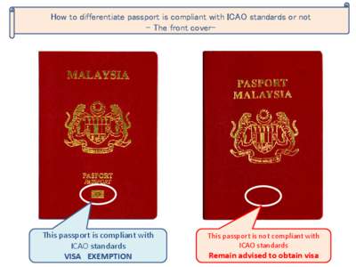 How to differentiate passport is compliant with ICAO standards or not - The front cover-