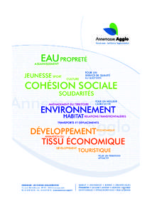 PROPRETÉ EAU ASSAINISSEMENT CULTURE SPORT JEUNESSE COHÉSION SOCIALE SOLIDARITÉS AMÉNAGEMENT DU TERRITOIRE ENVIRONNEMENT RELATIONS TRANSFONTRALIÈRES TRANSPORTS ET DÉPLACEMENTS HABITAT DÉVELOPPEMENT ÉCONOMIQUE ANIM