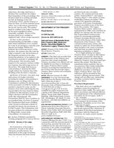 2192  Federal Register / Vol. 72, No[removed]Thursday, January 18, [removed]Rules and Regulations subsection, the Judge shall issue a decision that constitutes the Judge’s