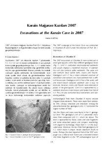 Karain Mağarası Kazıları 2007 Excavations at the Karain Cave in 2007 Metin	KARTAL