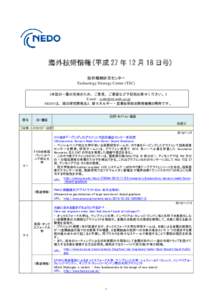 海外技術情報(平成 27 年 12 月 18 日号) 3 技術戦略研究センター Technology Strategy Center (TSC)  964