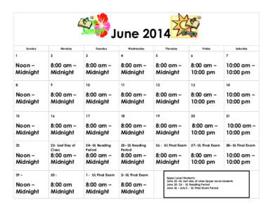 Sunday  1 June 2014 Zimmerman Law Library Hours