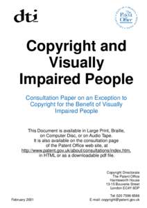 Copyright and Visually Impaired People