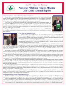 NAFA - Year in Review  National Alfalfa & Forage AllianceAnnual Report Congressman Peterson Earns NAFA’s Outstanding Service Award For his efforts in securing language in the 2008 Farm Bill which authorized 