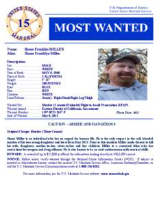 15 Most Wanted Fugitive - Shane Franklin Miller