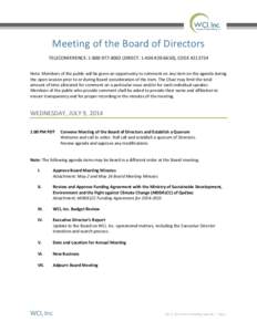 Agenda: May[removed]Board Meeting (Public)