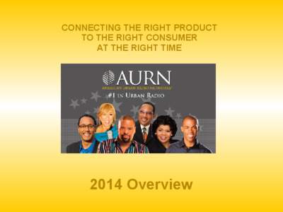 CONNECTING THE RIGHT PRODUCT TO THE RIGHT CONSUMER AT THE RIGHT TIME 2014 Overview