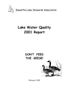 Kawartha Lake Stewards Association  Lake Water Quality 2001 Report  DON=T FEED