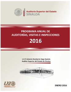 PROGRAMA ANUAL DE AUDITORÍAS, VISITAS E INSPECCIONESENERO 2016