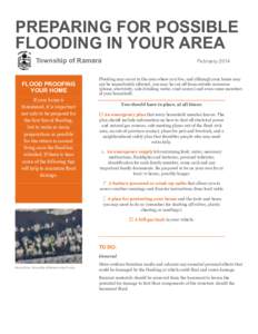 PREPARING FOR POSSIBLE FLOODING IN YOUR AREA Township of Ramara FLOOD PROOFING YOUR HOME If your home is