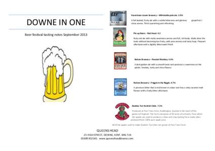 Ale / Hops / Cascade Brewery / Adnams Brewery / Dragonmead / Samuel Adams / Beer / Beer in England / Pale ale