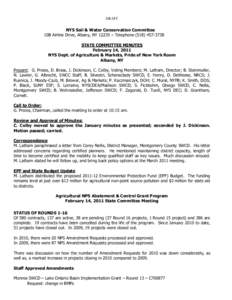 DRAFT  NYS Soil & Water Conservation Committee 10B Airline Drive, Albany, NY 12235 – Telephone[removed]STATE COMMITTEE MINUTES February 14, 2011