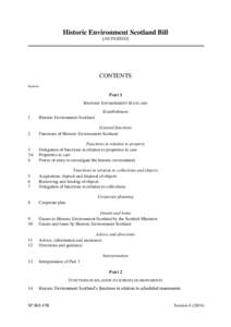 Historic Environment Scotland Bill [AS PASSED] CONTENTS Section