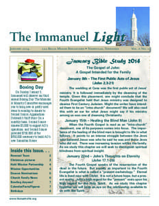 The Immanuel Light January[removed]Belle Meade Boulevard • Nashville, Tennessee  Vol. 6 No. 1