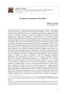 Trabajo y Sociedad Indagaciones sobre el empleo, la cultura y las prácticas políticas en sociedades segmentadas Nº 7, vol. VI, junio- septiembre de 2005, Santiago del Estero, Argentina