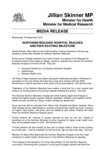 Healthscope / Geography of Australia / Warringah Council / Northern Beaches / Department of Health / Adventist Health / Sydney Adventist Hospital / New South Wales / Mona Vale Hospital / Manly Hospital / States and territories of Australia